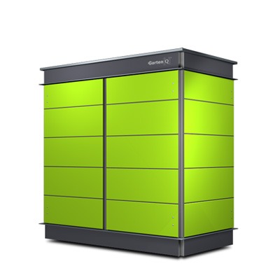 Gartenschrank Lime-green mit Dachbegrünung für Kitas und Kindergärten